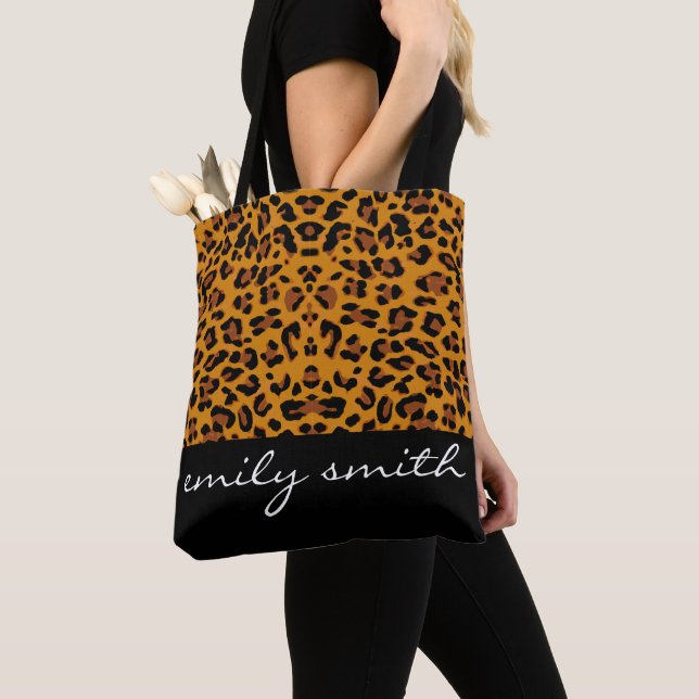 Sac fourre-tout Motif Leopard personnalisé (De près)