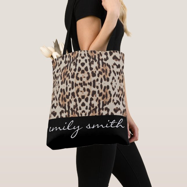 Sac fourre-tout Motif Leopard personnalisé (De près)