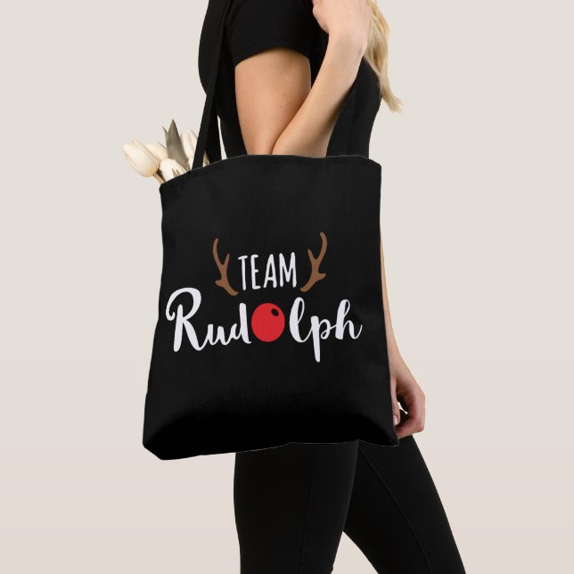 Sac fourre-tout motif Noël Team Rudolph (De près)