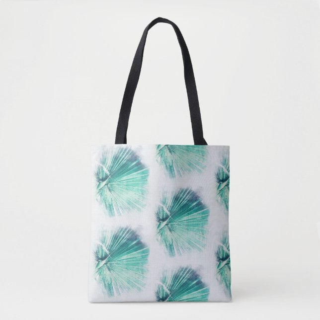 Sac fourre-tout Motif Pale Green Palm Tree Leaf (Devant)
