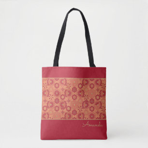 Sac fourre-tout motif rouge et orange