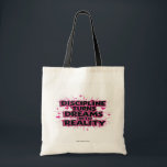 Sac fourre-tout motivationnel - La discipline tran<br><div class="desc">Élevez votre routine quotidienne avec notre sac fourre-tout de motivation avec l'expression inspirante "La discipline transforme les rêves en réalité". Fabriquée en tissu durable, cette fourre-tout est parfaite pour transporter des livres, des épiceries ou des articles de gymnastique essentiels tout en vous gardant motivé sur le déplacement. Que vous soyez...</div>