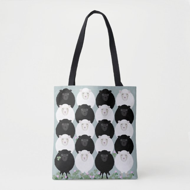 Sac fourre-tout mouton noir et blanc (Devant)