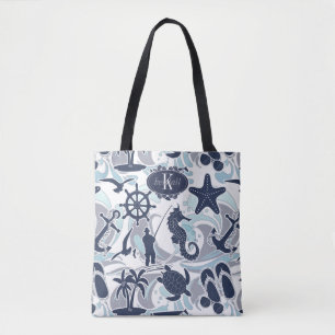 Sac fourre-tout Nautical Beach Motif Navy ID839