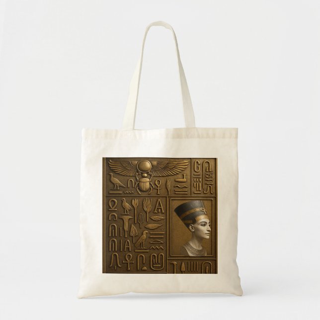 Sac fourre-tout Nefertiti Hiéroglyph (Devant)
