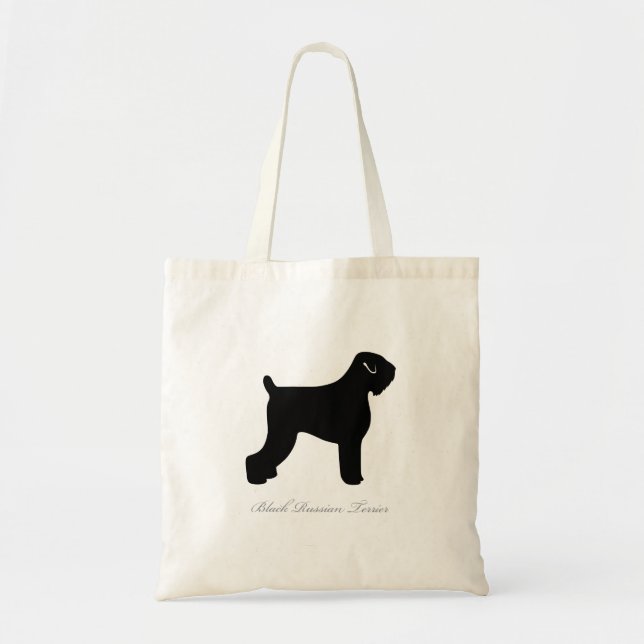 Sac fourre-tout noir à Terrier de Russe (noir (Devant)