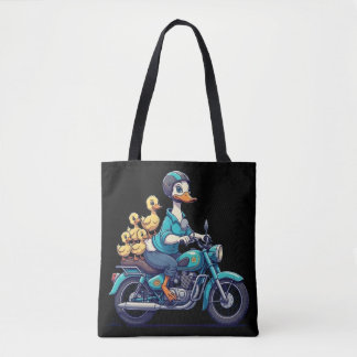 sac fourre-tout noir avec motif de canard