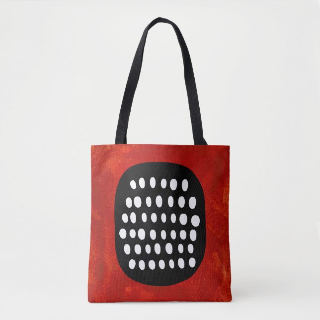 Sac fourre-tout noir blanc et rouge simple (Devant)