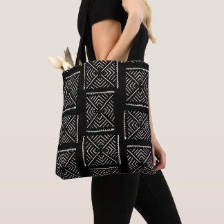 Sac fourre-tout noir en tissu boue imprimé XL Diam