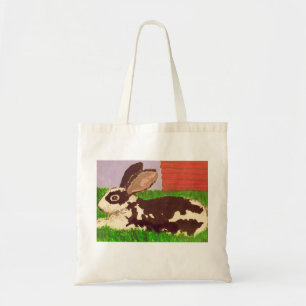 Sac fourre-tout noir et blanc à lapin de tache
