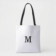 Sac fourre-tout noir et blanc à monogramme pour la