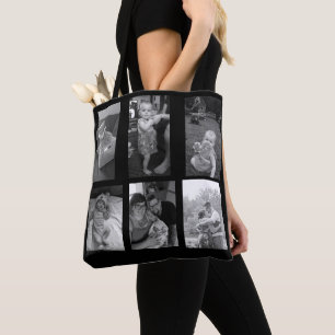 Sac fourre-tout noir et blanc personnalisé à pho