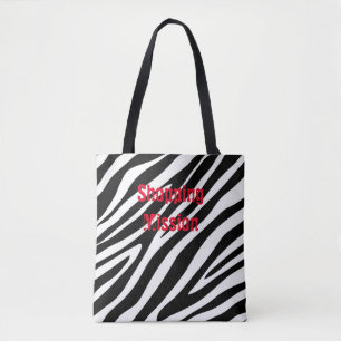 Sac fourre-tout noir et blanc Zebra Print