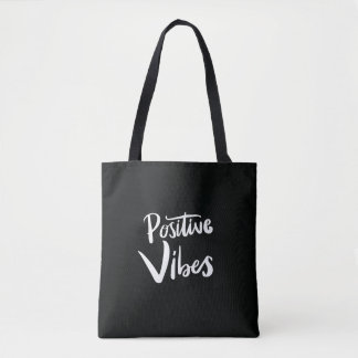 Sac fourre-tout noir Positive Vibes – Minimaliste
