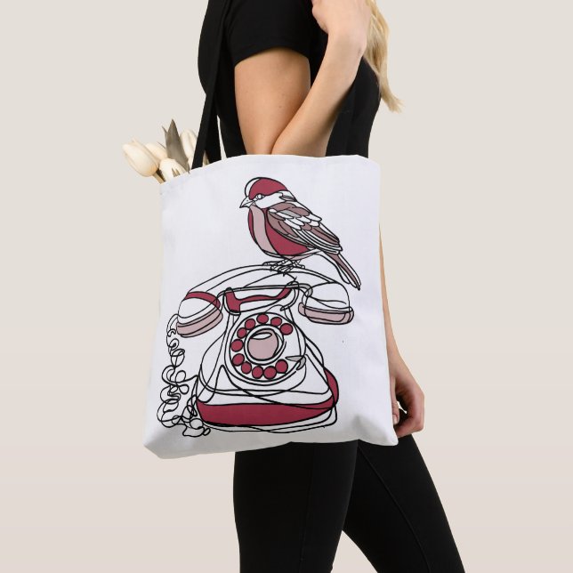 Sac fourre-tout Oiseau sur Téléphone (De près)