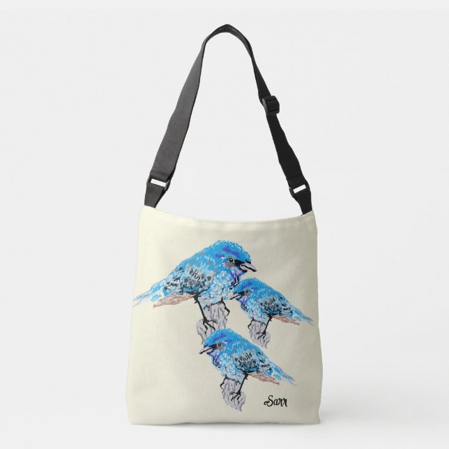 Sac fourre-tout : Oiseaux bleus (Devant)