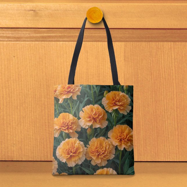 Sac fourre-tout Orange Carnations Image No. 2 (Tote bag with orange carnations)