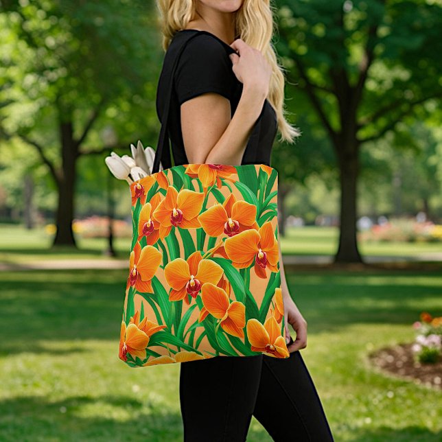 Sac fourre-tout Orchidées Orange (Créateur téléchargé)