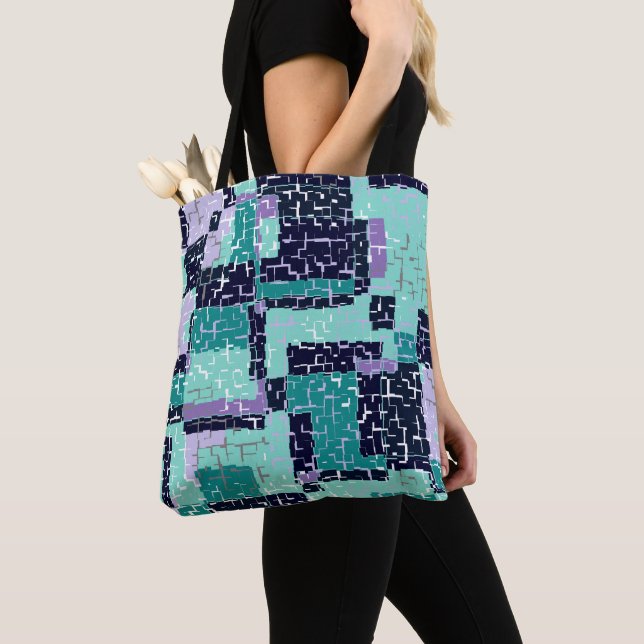 Sac fourre-tout Ou Cross Body Avec Vert et Violet (De près)