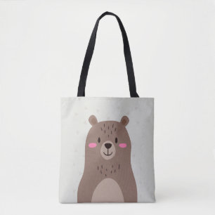 Sac fourre-tout ourson brun mignon animal de la fo