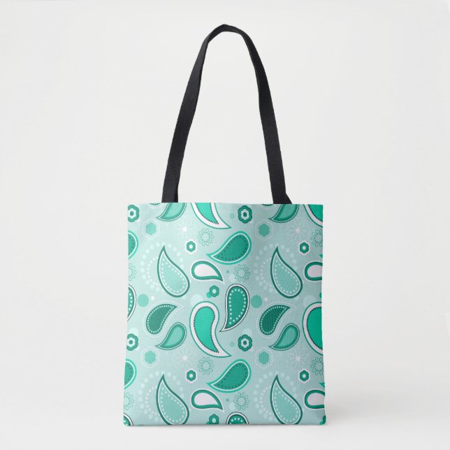 sac fourre-tout paisley vert (Devant)