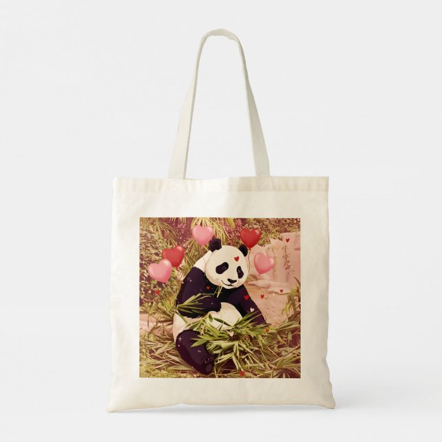 Sac fourre-tout Panda et cœurs (Dos)