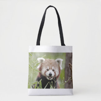 Sac fourre-tout. Panda rouge photo.Sac fourre-tout