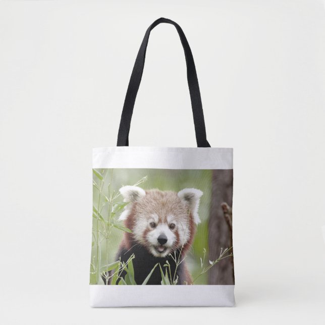 Sac fourre-tout. Panda rouge photo.Sac fourre-tout (Devant)