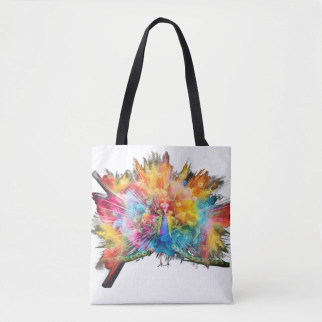 Sac fourre-tout paon multicolore (Devant)