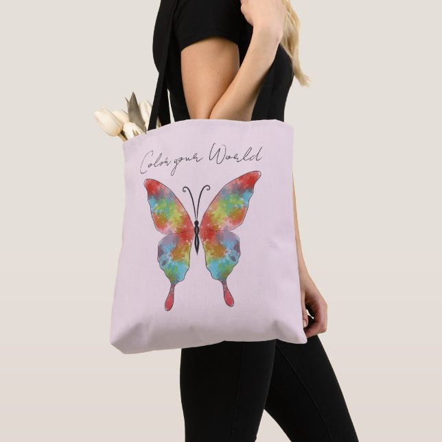 Sac fourre-tout papillon Color Splash (De près)
