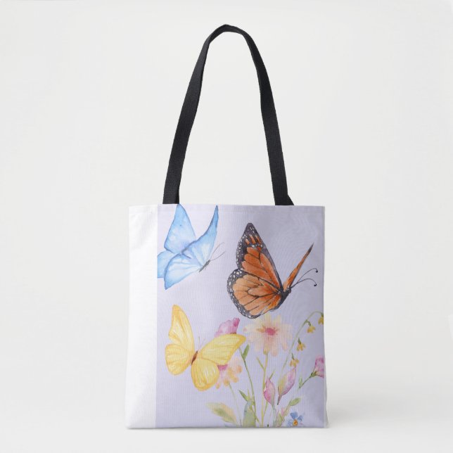 Sac fourre-tout Papillon et Vibes florales (Devant)