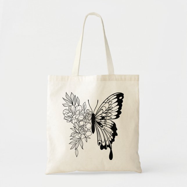 Sac fourre-tout papillon floral (Devant)