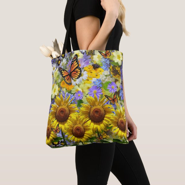 Sac fourre-tout papillon tournesol (De près)