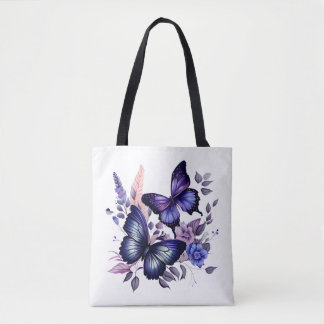Sac fourre-tout papillon violet élégant et spacieu