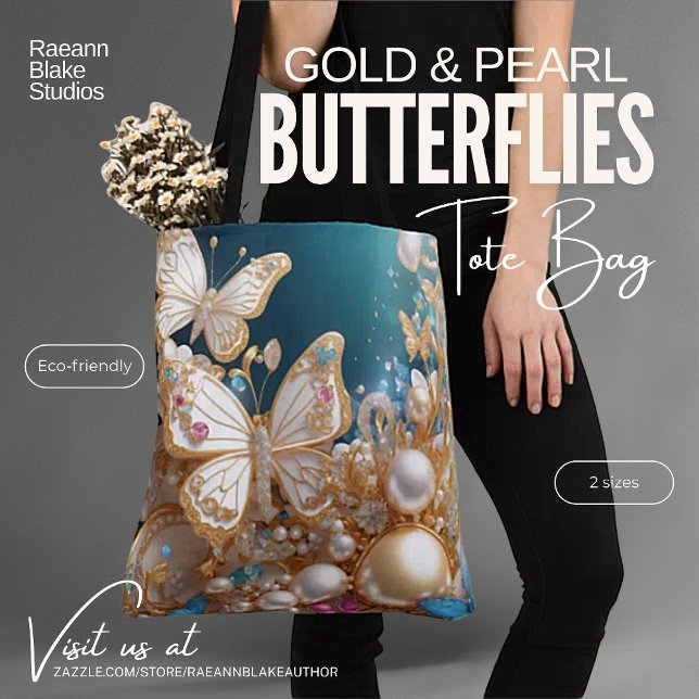 Sac fourre-tout papillons or et perle (Créateur téléchargé)