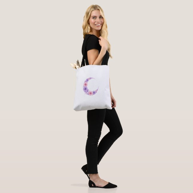 Sac fourre-tout Pastel Floral Moon - Sorcière Kawa (Sur le modèle)