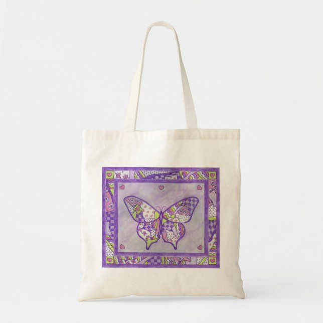 Sac fourre-tout patchwork papillon (Devant)