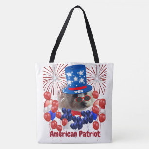 Sac fourre-tout Patriot Américain Poodle