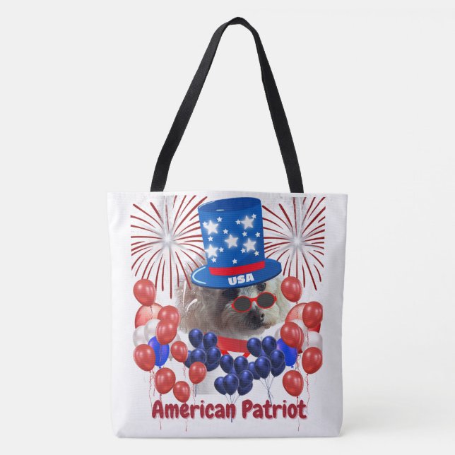 Sac fourre-tout Patriot Américain Poodle (Devant)