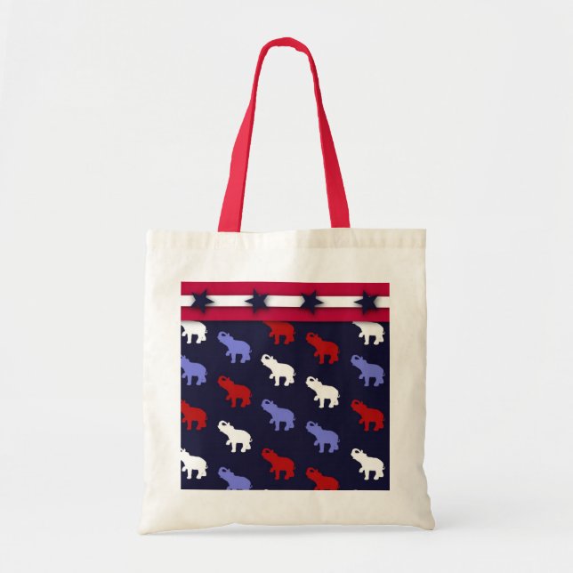 Sac fourre-tout patriotique à éléphants (Devant)