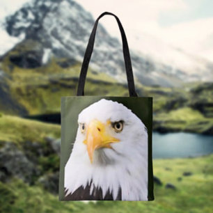 Sac fourre-tout patriotique à tête d'aigle chauve 