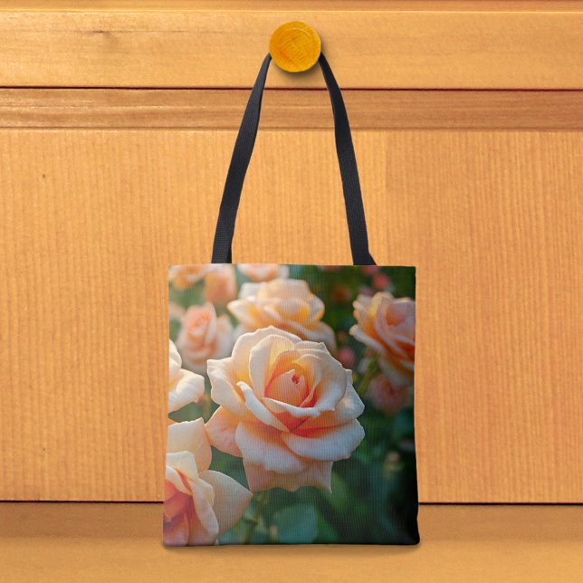 Sac fourre-tout Peach Roses Image No. 2 (Tote bag with peach roses)