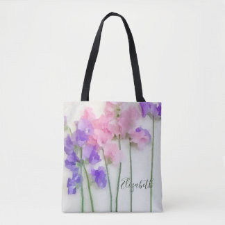 Sac fourre-tout personnalisé à aquarelle de pois