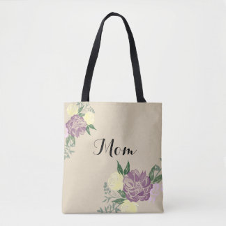 Sac fourre-tout personnalisé à fleur d'aquarelle