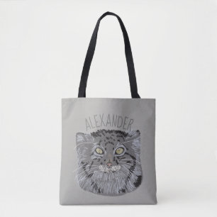 Sac fourre-tout personnalisé à gris de chat de