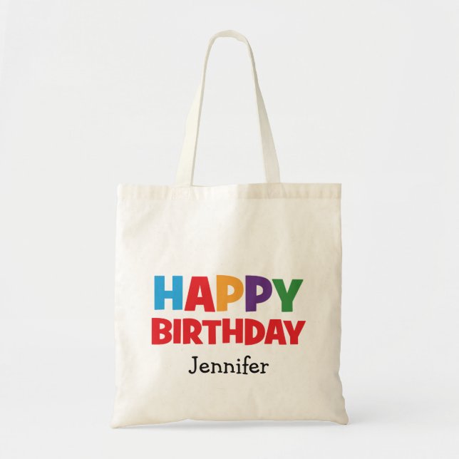 Sac fourre-tout personnalisé à joyeux anniversaire (Devant)