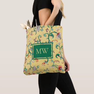 Sac fourre-tout personnalisé à motif floral jaune 