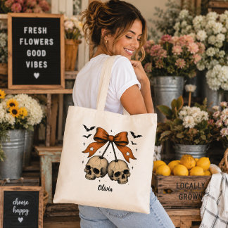 Sac fourre-tout personnalisé à nœud crânien Coquet