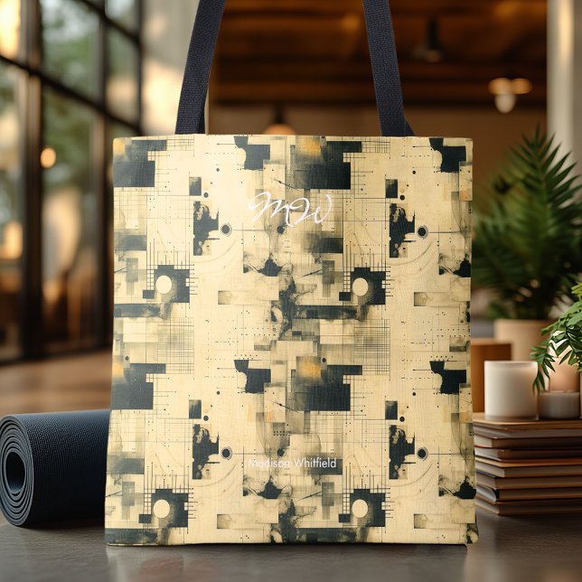 Sac fourre-tout personnalisé Abstrait beige sophis (Créateur téléchargé)