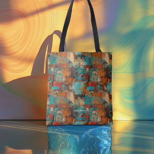 Sac fourre-tout personnalisé abstrait vibrant avec